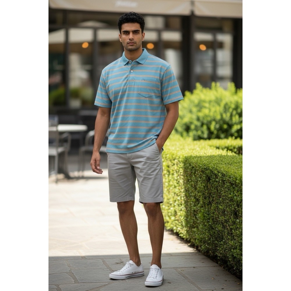 Peter Millar Summer Comfort Polo Shirt Mens 2XL Blues Striped Performance